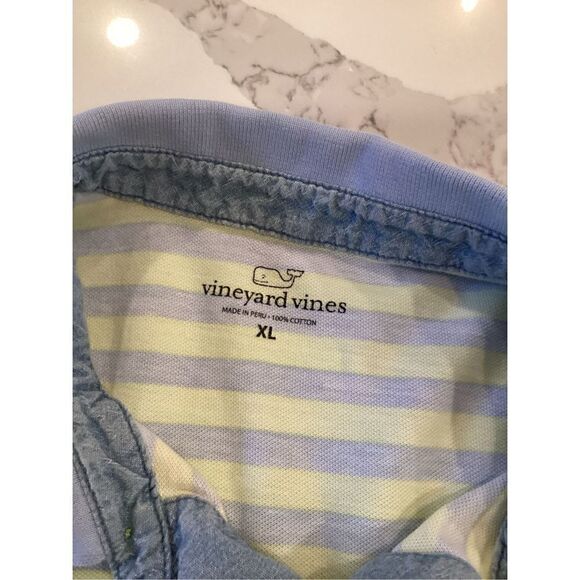 Vineyard Vines Mens Whale Stripe Polo Sz XL Short Sleeve Pocket Golf - Picture 6 of 9